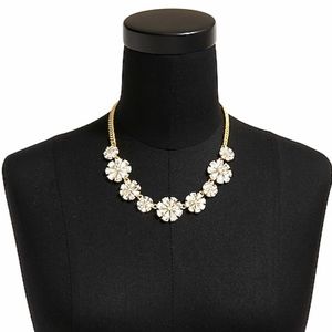 NWT J.Crew Crystal Gold Floral Statement Necklace